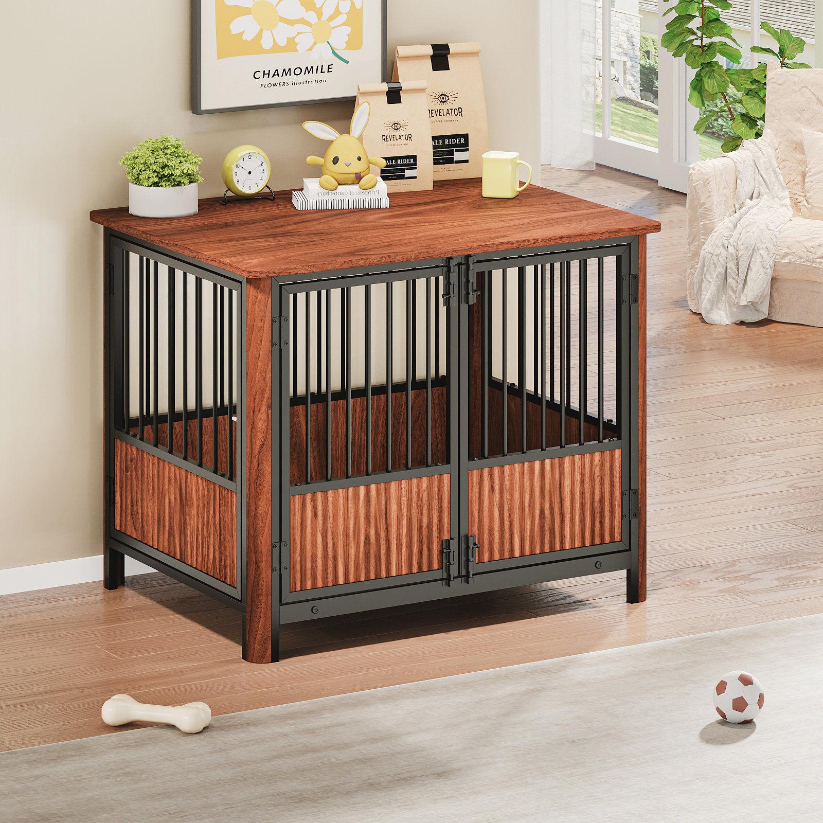 Cefftey furniture-style dog crate